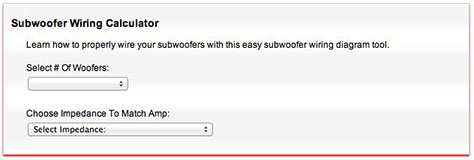 MTX Car Subwoofer Wiring Calculator