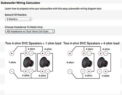 Two dual 4 ohm hot sale subs