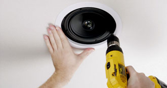 Ceiling speaker hot sale installation